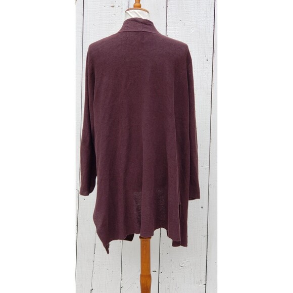 Eileen Fisher Plum Organic Linen Cotton Cardigan Easy Fit Thigh Length XL READ - Picture 4 of 10